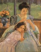 Mary Cassatt Young Mother Sewing USA oil painting artist